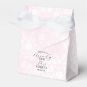 Marble Abstract Pink Wedding Script Black  フェイバーボックス (正面サイド)