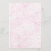 Marble Abstract Pink Wedding Script Black 招待状 (裏面)