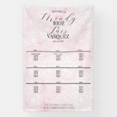 Marble Abstract Pink Wedding Script Black Menu 横断幕 (縦)