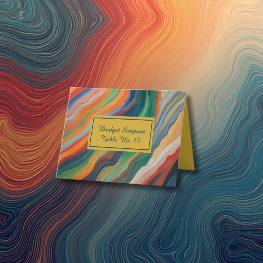 marble african destination wedding place card サンキューカード