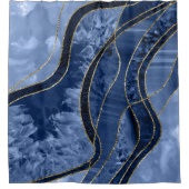 Marble Agate Gold Glam 10 シャワーカーテン (正面)