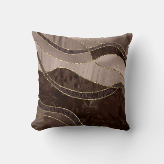 Marble Agate Gold Glam 4 - landscape クッション (正面)