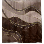Marble Agate Gold Glam 4 - landscape シャワーカーテン (正面)