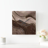 Marble Agate Gold Glam 4 - landscape スクエア壁時計 (ホーム)