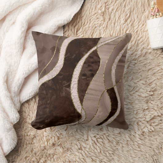 Marble Agate Gold Glam 5 クッション (ブランケット)