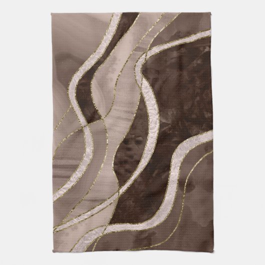 Marble Agate Gold Glam 5 - landscape キッチンタオル (縦)