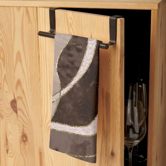 Marble Agate Gold Glam 5 - landscape キッチンタオル (三つ折り)