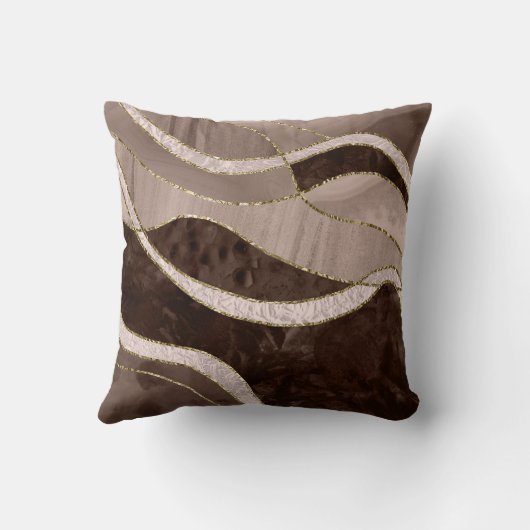 Marble Agate Gold Glam 5 - landscape クッション (裏面)