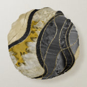 Marble Agate Gold Glam 6 ラウンドクッション (裏面)