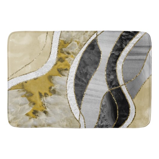 Marble Agate Gold Glam 7 バスマット (正面)
