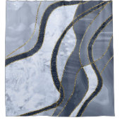 Marble Agate Gold Glam 8 シャワーカーテン (正面)