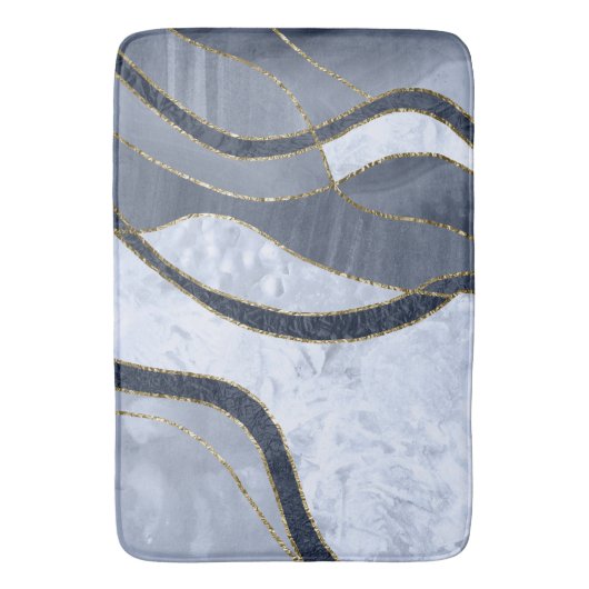 Marble Agate Gold Glam 8 バスマット (正面縦)