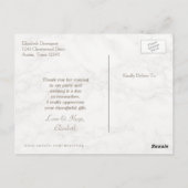 Marble Alabaster Taupe Tan Background Thank You ポストカード (裏面)