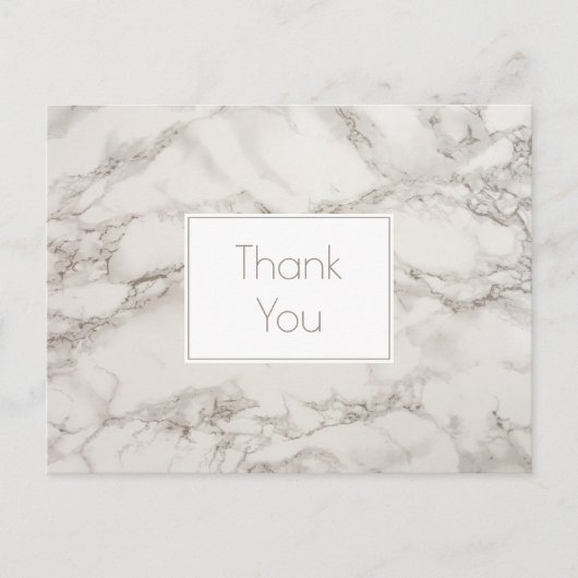 Marble Alabaster Taupe Tan Background Thank You ポストカード (正面)