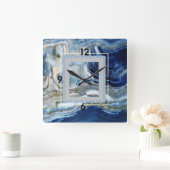 Marble Art Deco スクエア壁時計 (ホーム)