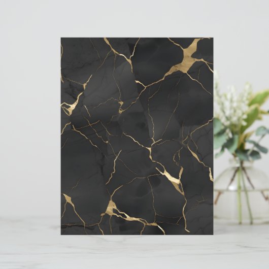 Marble Black Gold Scrapbook Paper (スタンド正面)