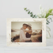 Marble Chic Golden Lace Romantic Couple Wedding 招待状 (スタンド正面)