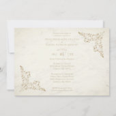 Marble Chic Golden Lace Romantic Couple Wedding 招待状 (裏面)