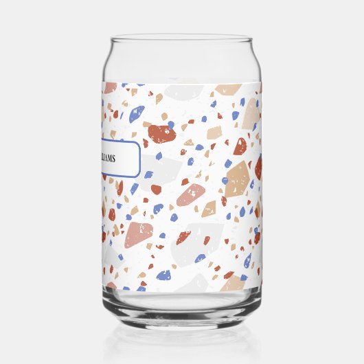 Marble Chips Retro Terrazzo Pattern Can Glass ガラス缶 (左)