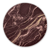 Marble Dark Red Elegant Luxury Modern Aesthetic セラミックノブ (正面)