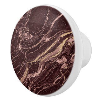 Marble Dark Red Elegant Luxury Modern Aesthetic セラミックノブ