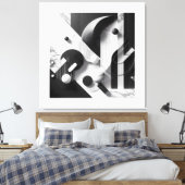 Marble Echoes of Silent Geometry キャンバスプリント (インサイチュ (寝室))