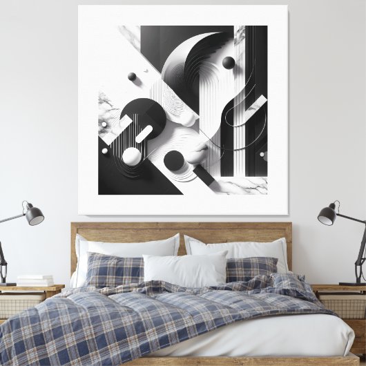 Marble Echoes of Silent Geometry キャンバスプリント (インサイチュ (寝室))