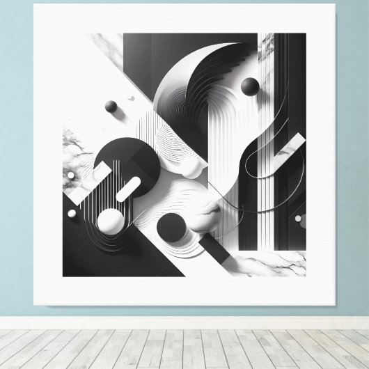 Marble Echoes of Silent Geometry キャンバスプリント (インサイチュ (ウッドフロア))