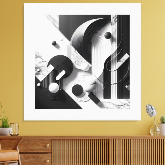 Marble Echoes of Silent Geometry キャンバスプリント (インサイチュ (リビング))