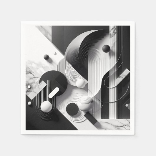 Marble Echoes of Silent Geometry スタンダードカクテルナプキン (正面)