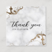 Marble Faux Gold Elegant Thank You For Purchase スクエア名刺 (正面)