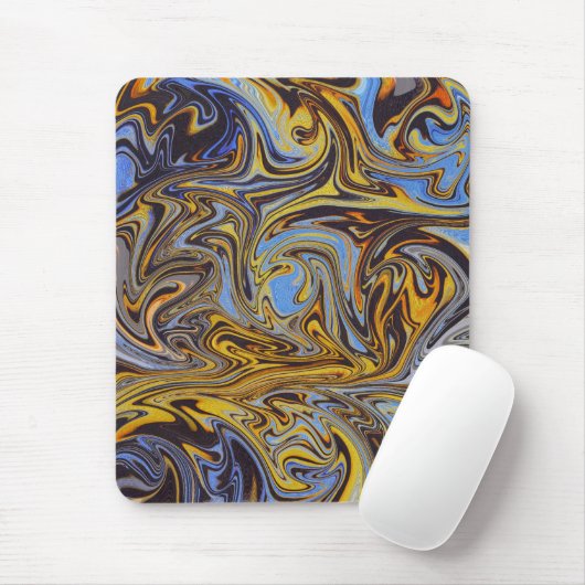 Marble Forms – Blue & Gold Art Mouse Pad マウスパッド (マウス)