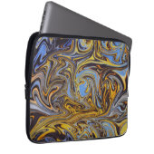 Marble Forms – Blue & Gold Art Mouse Pad ラップトップスリーブ (正面右)