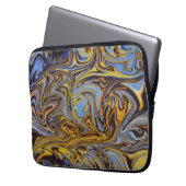 Marble Forms – Blue & Gold Art Mouse Pad ラップトップスリーブ (正面左)