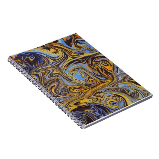 Marble Forms – Blue & Gold Artistic Notebook ノートブック (右側)