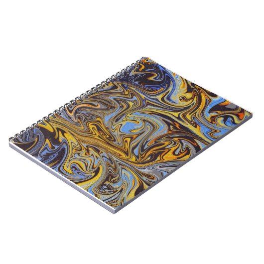 Marble Forms – Blue & Gold Artistic Notebook ノートブック (左側)