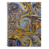 Marble Forms – Blue & Gold Artistic Notebook ノートブック (正面)