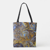 Marble Forms – Blue & Gold Artistic Tote Bag トートバッグ (裏面)