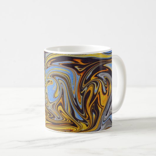 Marble Forms – Blue & Gold Ceramic Mug コーヒーマグカップ (正面右)