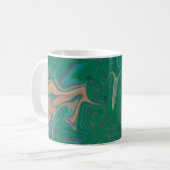 Marble Forms – Green & Gold Natural Flow コーヒーマグカップ (正面左)