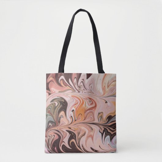 Marble Forms – Pink & Beige Soft Marble トートバッグ (正面)