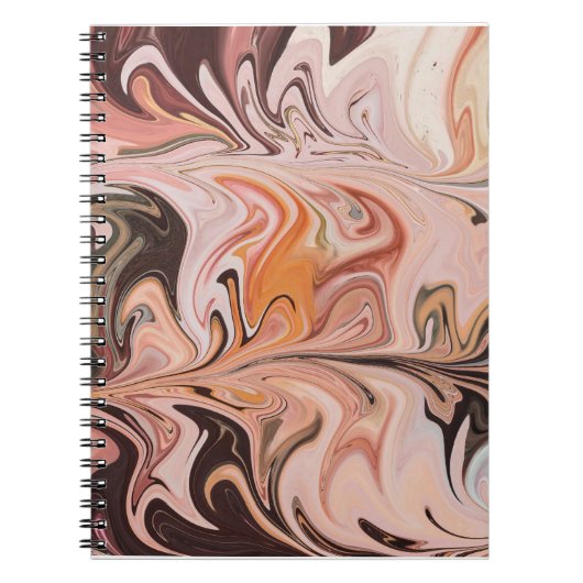 Marble Forms – Pink & Beige Soft Marble ノートブック (正面)