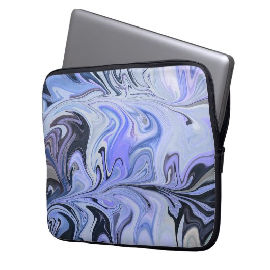 Marble Forms – White & Grey Minimal Texture ラップトップスリーブ (正面左)