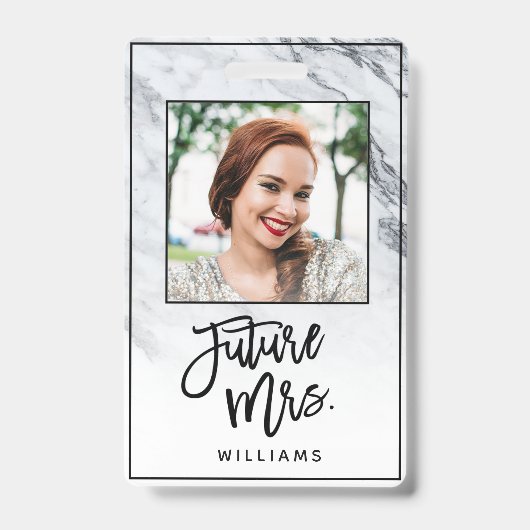 Marble Future Mrs. Brideバチェロレッテ写真 バッジ (正面)