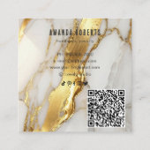 Marble Gold Earrings Display Card | Elegant スクエア名刺 (裏面)