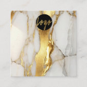Marble Gold Earrings Display Card | Elegant スクエア名刺 (正面)