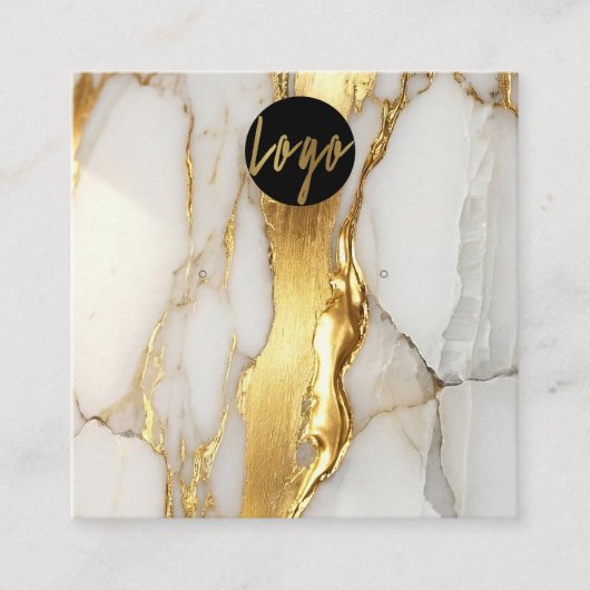 Marble Gold Earrings Display Card | Elegant スクエア名刺 (正面)