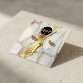 Marble Gold Earrings Display Card | Elegant スクエア名刺