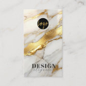 Marble Gold Earrings Display Card | Elegant 名刺 (正面)