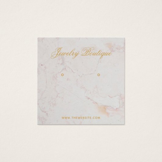 Marble Gold Script QR Code Earring Display Card (正面)